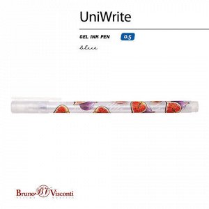 Ручка гелевая BRUNO VISCONTI "UniWrite", СИНЯЯ, "Fresh&amp;fruity. Инжир", линия 0,4 мм, 20-0305/02