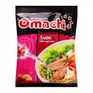 Пшеничная лапша Omachi быстрого приготовления со вкусом свинины 80 гр
