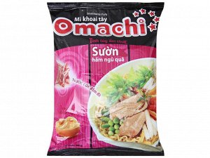 Пшеничная лапша Omachi быстрого приготовления со вкусом свинины 80 гр