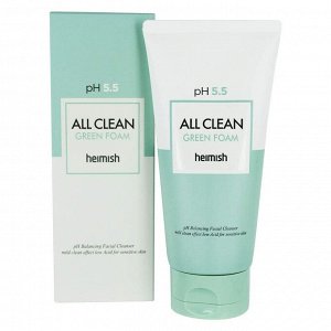 Слабокислотная гель-пенка для умывания для чувствительной кожи HEIMISH Ph 5.5 All Clean Green Foam