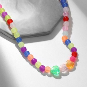 Бусы «Сердца» трио, разноцветные, 33 см