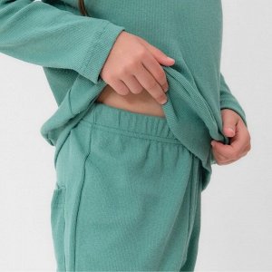 Костюм для девочки (свитшот, брюки) MINAKU, цвет оливы.