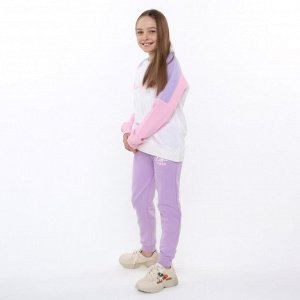 Свитшот для девочки, цвет сиренево-розовый, рост 134-140 см