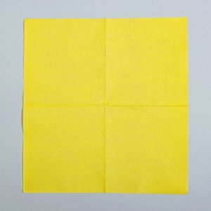 Салфетки бумажные, однотонные, 25х25 см, набор 20 шт., цвет жёлтый