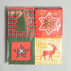 Салфетки новогодние бумажные, 33х33 см, набор 20 шт.