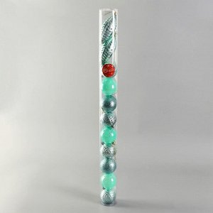 Ёлочные игрушки «Мелодия», шары новогодние, набор 11 шт., зелёный