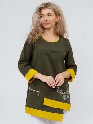 853 Туника "хаки/горчица"