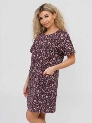 891 Футболка - Туника "Коричневый"