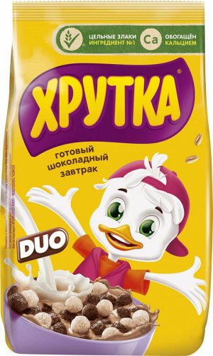 Хрутка  Готовый шоколадный завтрак, обогащённый кальцием, пакет, 460 г