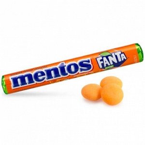 Жевательная конфета Ментос со вкусом фанты Mentos Fanta Orange 29 гр