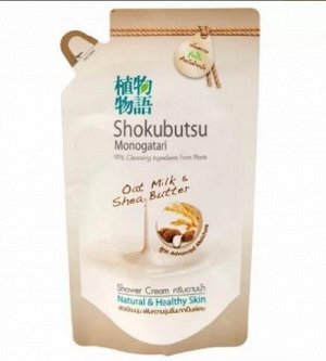 LION "Shokubutsu" Крем-гель для душа 200мл (мягкая упак) "Овсяное молочко и масло Ши", Oat Milk & Shea Butter /24шт/ Таиланд