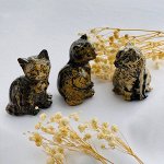 Кошка резная из дендритовой Яшмы