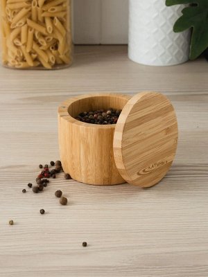 Банка для специй бамбук Д 9*7,4см крышка на магните