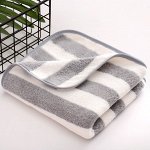 Банное полотенце из кораллового флиса, в полоску, размер 70*140 см