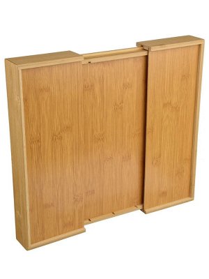 Лоток для столовых приборов бамбук 25,4*35,5*5см №4 расширяемый, 8