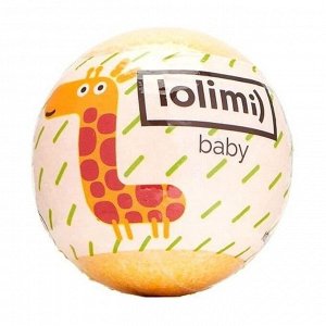 Lolimi, Соль для ванн шипучая детская Жирафик с ароматом Дыни, 135 гр