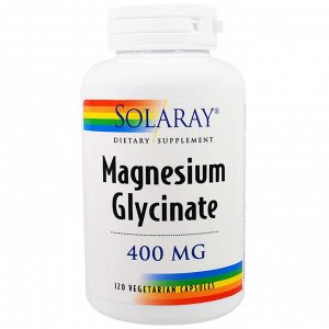Solaray, Глицинат магния, 400 мг, 120 капсул на растительной основе