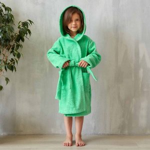 Халат махровый детский, цвет зелёный, 320 г/м2, хлопок 100% с AIRO