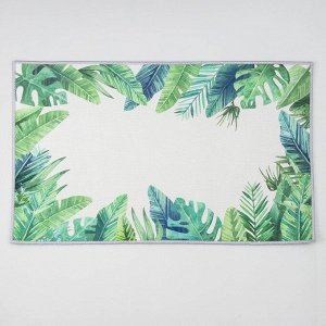 Коврик Доляна «Тропики», 50x80 см, цвет серо-зелёный