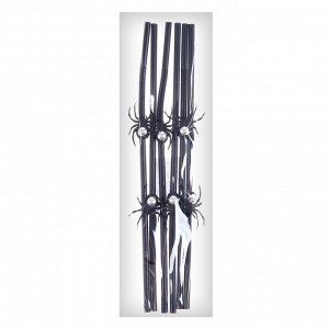 Трубочки «Чёрные пауки», в наборе 6 шт., с серебром