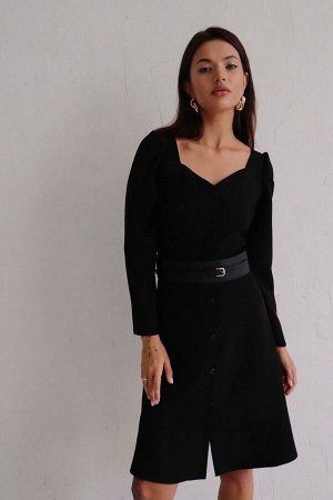 Платье на пуговицах чёрное (остаток: , )