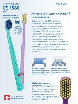 Зубная щетка CURAPROX "soft", d 0,15 мм (CS1560)