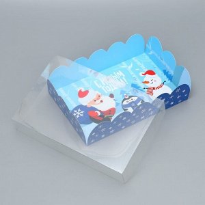 Коробка подарочная с PVC крышкой «С Новым годом!», снеговик, 20 ? 30 ? 8 см