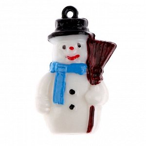 Миниатюра кукольная «Снеговик в чёрной шляпе», набор 2 шт., размер 1 шт. — 3,1 ? 2,1 см