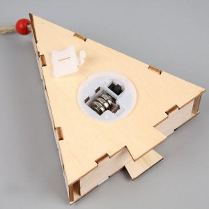 Ёлочная игрушка «Ёлочка с Дедом Морозом», 12х10х3 см, 1 LED, от батареек, свечение тёплое белое