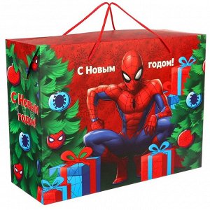 Пакет подарочный-коробка «С Новым Годом!», 15x40x30 см, Человек-Паук
