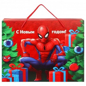 Пакет подарочный-коробка «С Новым Годом!», 15x40x30 см, Человек-Паук