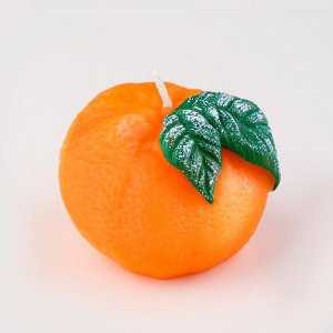 Декоративная свеча "Мандарин с листочком", 6х6х5 см