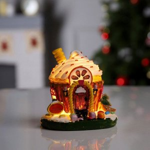 Светодиодная фигура «Сладкий домик» 13x12x9 см, полистоун, батарейки LR44x2 (в комплекте), свечение тёплое белое