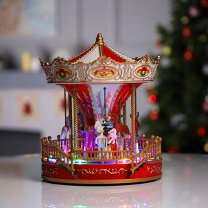 Светодиодная фигура «Красная карусель» 23x28x23 см, полистоун, USB, свечение мульти
