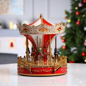 Светодиодная фигура «Красная карусель» 23x28x23 см, полистоун, USB, свечение мульти