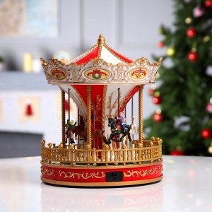 Светодиодная фигура «Красная карусель» 23x28x23 см, полистоун, USB, свечение мульти