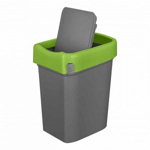 Контейнер для мусора, 25 л, пластик, зеленый, 457 х 333 х 269 мм, SMART BIN