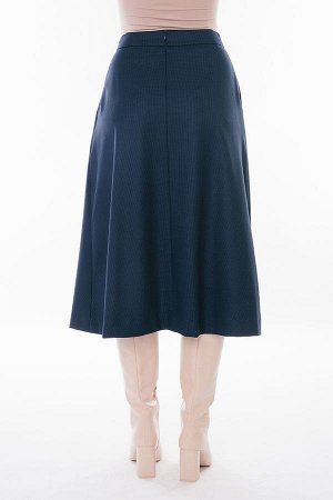 Юбка Эффектная модель юбки А-силуэта на фигурным поясе. Детали спереди: карманы с отрезным бочком, асимметричный запах на левую сторну. По правой стороне юбки- пять складок. Сзади в среднем шве потайн