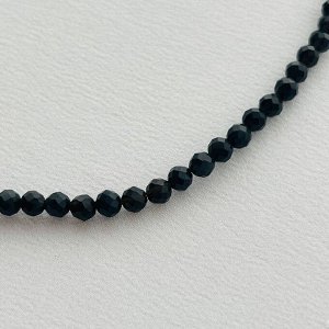 Бусы из Обсидиана и Хромдиопсида огранка