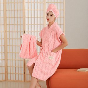 Набор для бани: чалма для волос, полотенце, халат