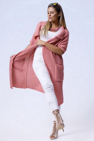 1f Пальто MARTAR GAJA персик  Невероятная, уникальная модель мега-модного фасона с элементами кимоно, пояс в комплекте. Свободный крой, спереди карманы. Модная ребристая вязка "французский стежок".

Д