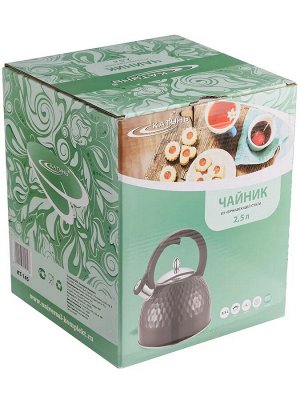 Чайник 2,5л со свистком индукционное дно ЧЕРНЫЙ