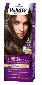 Крем-краска для волос Palette тёмно-русый тон N5, 110 мл