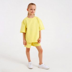 Костюм детский (футболка, шорты) MINAKU: Casual Collection, лимонный, рост, см