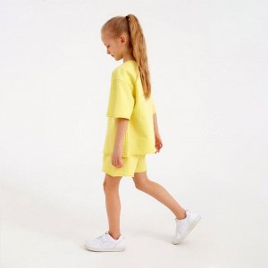 Костюм детский (футболка, шорты) MINAKU: Casual Collection, лимонный, рост, см