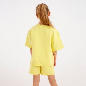 Костюм детский (футболка, шорты) MINAKU: Casual Collection, лимонный, рост, см