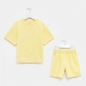 Костюм детский (футболка, шорты) MINAKU: Casual Collection, лимонный, рост, см