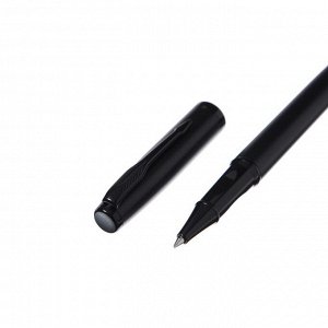 Ручка подарочная роллер, в кожзам футляре ПБ UT, корпус матовый черный