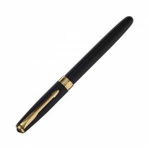 Ручка подарочная роллер, в кожзам футляре ПБ UT, корпус черный/золото