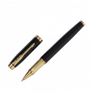 Ручка подарочная роллер, в кожзам футляре ПБ IF, корпус черный/золото
